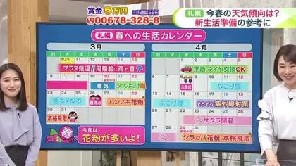 【菅井さんの天気予報 10日(火)】タイヤ交換・衣替え・花粉対策はいつから？札幌の春の生活カレンダー
