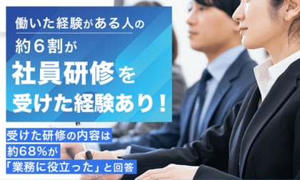 働いた経験がある人の約6割が「社員研修を受けた経験あり」！受けた研修の内容は約68％が「業務に役立った」と回答