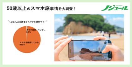 旅好きな50歳以上のスマホ事情を大調査！旅上手さんはスマホをどのように活かしてる？50歳からの旅と暮らし発見マガジン『ノジュール』がアンケート調査を発表