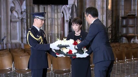 高市総理、ウェストミンスター寺院で献花　日本時間午後7時頃からスターマー首相と首脳会談へ