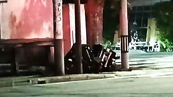 男性が運転していた大型バイク