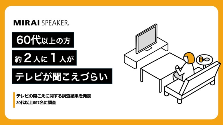 60代以上の約2人に1人は「テレビが聞こえづらい」と感じている【テレビの聞こえに関する調査結果を発表】