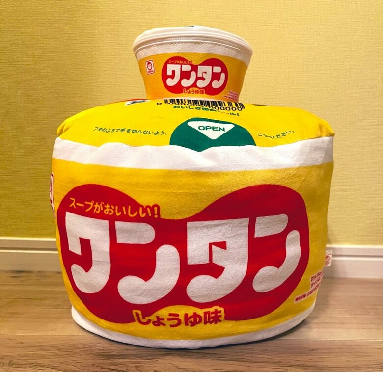 男性からもらったワンタンクッションとワンタンポーチ