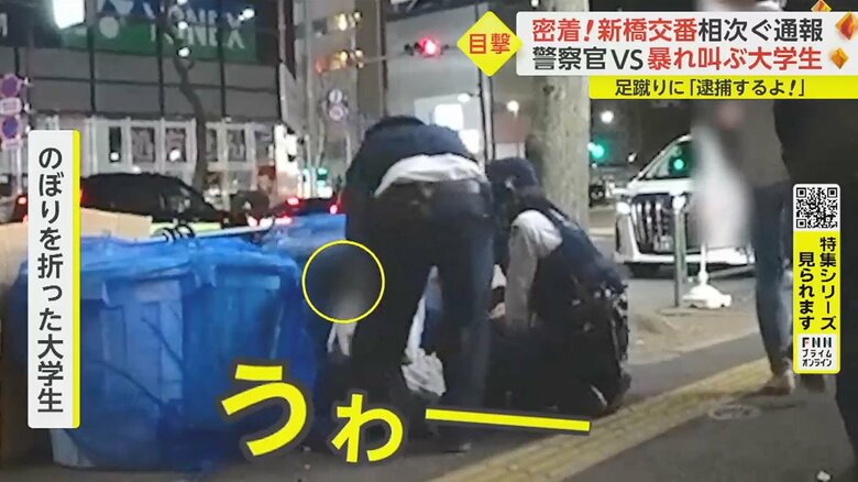 大声で叫ぶ大学生