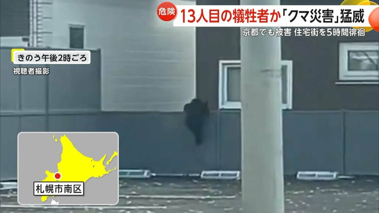 5時間以上にわたり、付近を徘徊したクマ（札幌市南区の住宅街・2日午後2時頃）