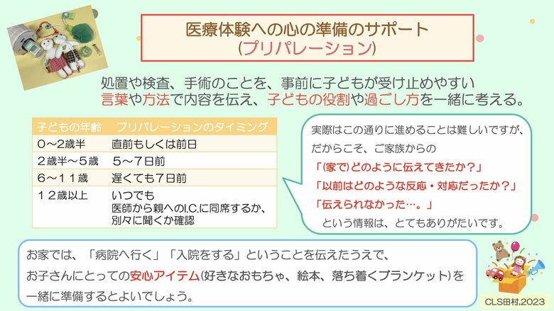 プリパレーションの概要（提供：田村さん）