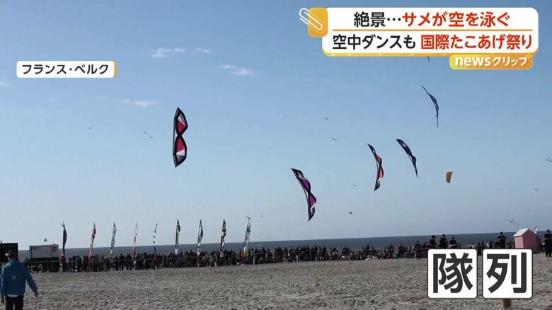 世界各国から多くのたこが集結したたこ揚げ祭り