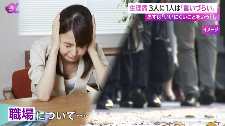 職場で言いにくさが残る生理やPMSの悩みのイメージ