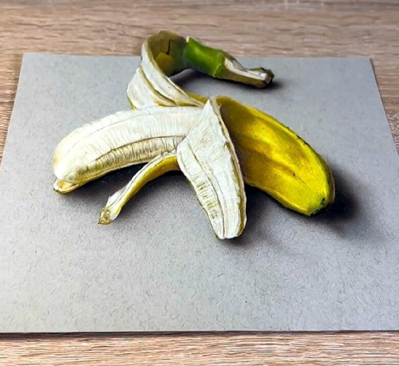 「バナナ」を色鉛筆で描いてみた