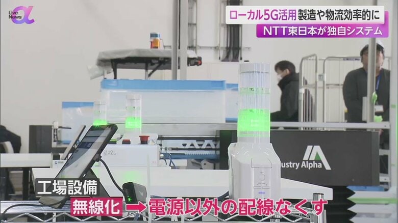 コンテナケースを運搬する産業用ロボット