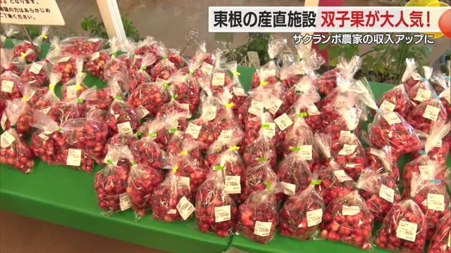 双子果だけが売られる特設コーナー