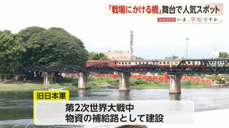 第二次世界大戦中に、当時の旧日本軍が物資の補給路として建設した「泰緬鉄道」