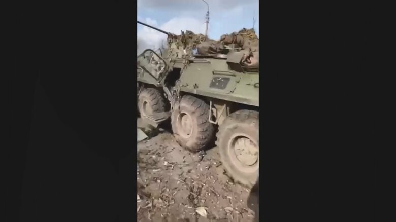 破壊されたロシア軍の車両（キエフ近郊 2月27日）