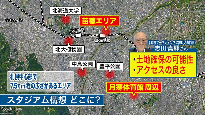 スタジアム構想はどこで実現するのか