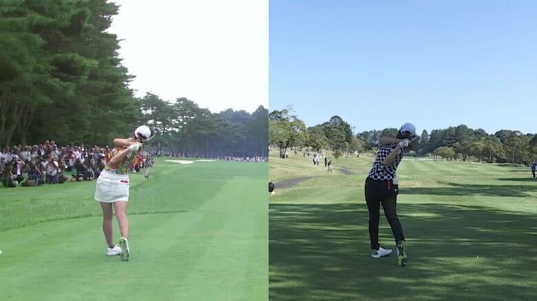 前回のスイング改造時の比較⑯（左：2019年時　右：2021年時）