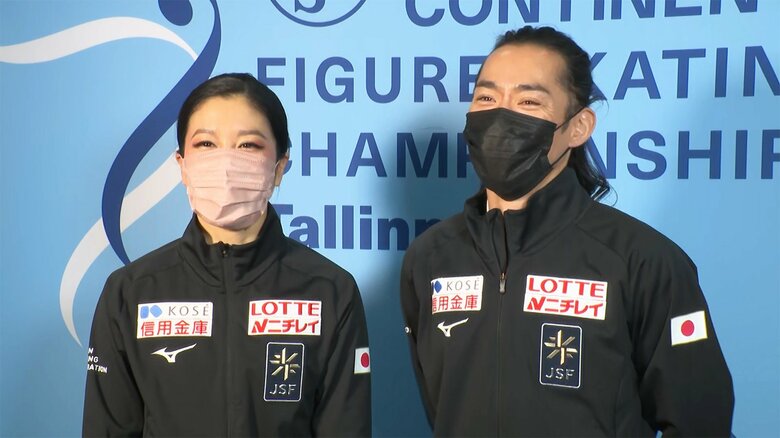 公式練習後インタビューに応じてくれた村元哉中・髙橋大輔