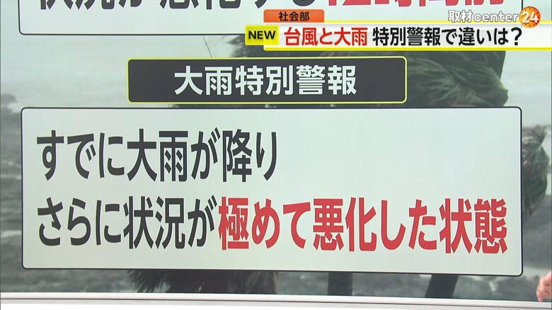 状況が極めて悪化した状態で発表される“大雨特別警報”