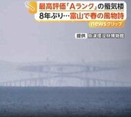 8年ぶり“最高評価”の蜃気楼が富山湾に出現　橋の上に「大きなひし形」　海面の空気が幻想的な春の風物詩を生み出す