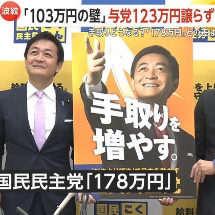 「103万円の壁」与党が「123万円」への引き上げ譲らず　178万円主張の国民民主党は反発「見切り発車」　特定扶養控除は150万円に引き上げる方向で調整