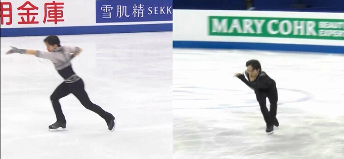 左:2022年 全日本選手権/右:2024年 四大陸選手権
