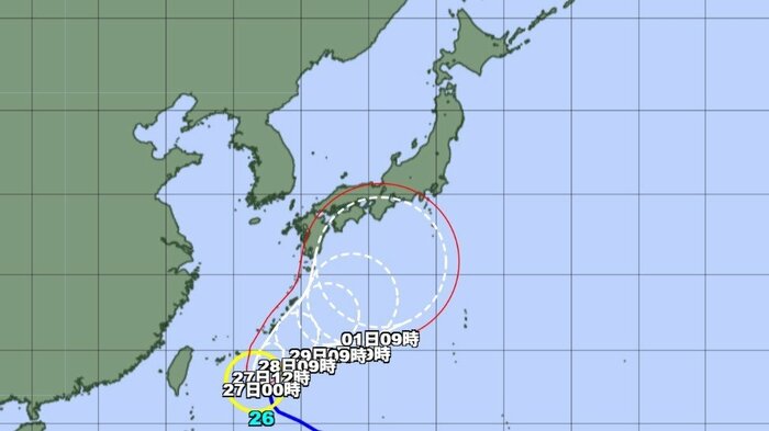 台風26号の進路予想図　気象庁HPより