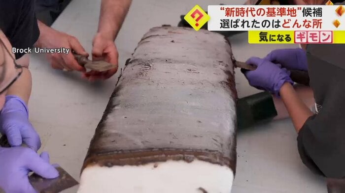 筒の表面に土が張り付いている