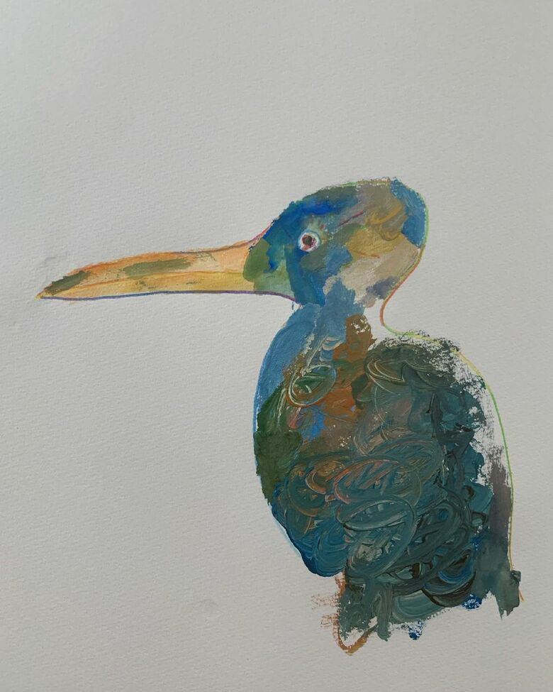 小学1年生の時に描いた「スミレサギ」