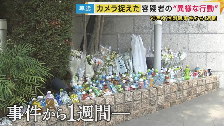 多くの花や飲み物が供えられている