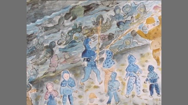 大阪大空襲の惨状を描いた絵