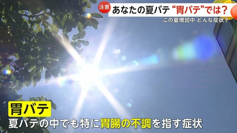 夏バテの中でも、特に胃腸の不調を指す症状の「胃バテ」