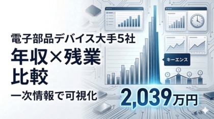 【人的資本調査：電子部品・デバイス】大手5社の年収×残業を一次情報で比較｜キーエンス2,039万円、残業平均14.35時間
