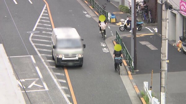 自転車追い抜き「新ルール」で相次ぐ交通違反　警視庁が都内の黄色センターラインを「白線」に塗り直しへ【スポットライト】｜FNNプライムオンライン