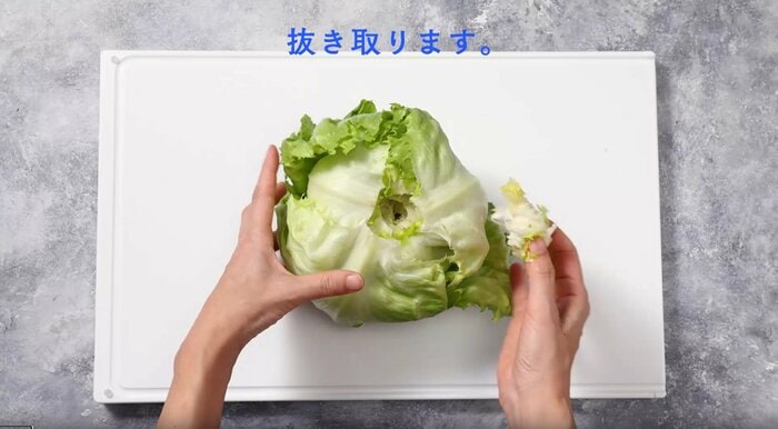 左右に少しずつ動かしながら芯を抜き取る(画像提供:貝印)