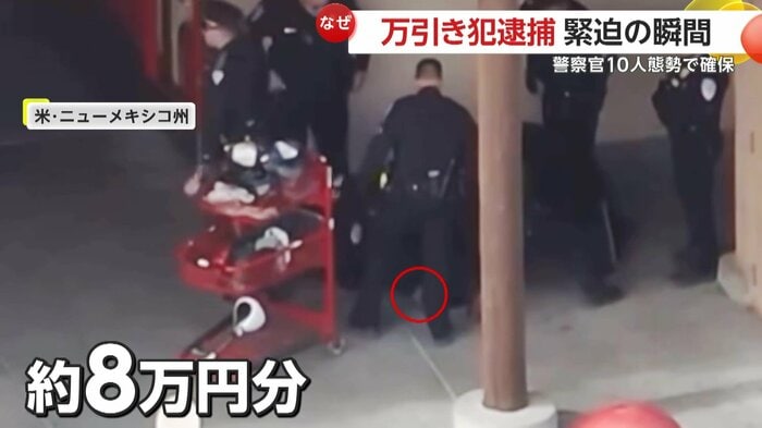 男が押していたカートには大量の商品(Santa Fe Police Department)