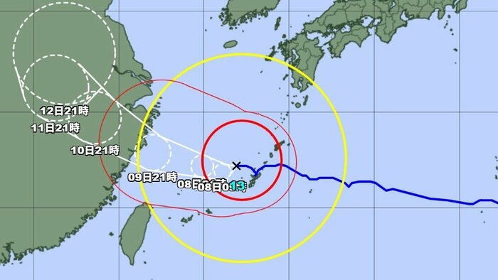 台風の進路予想図　気象庁HPより