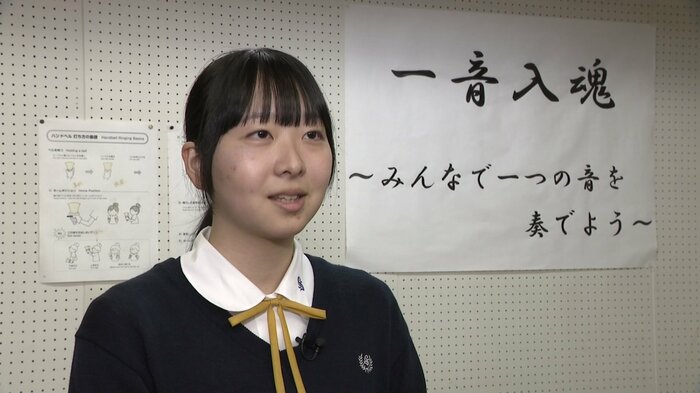 「チームワークが大切」と語る越田優花部長（2年）