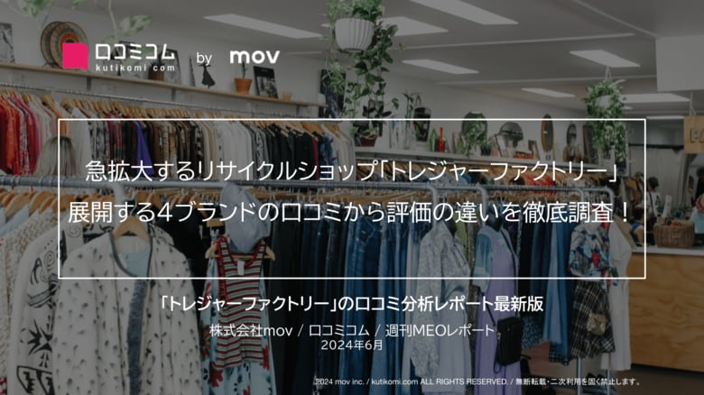 急拡大するリサイクルショップ「トレジャーファクトリー」展開する4ブランドの口コミから評価の違いを徹底調査!