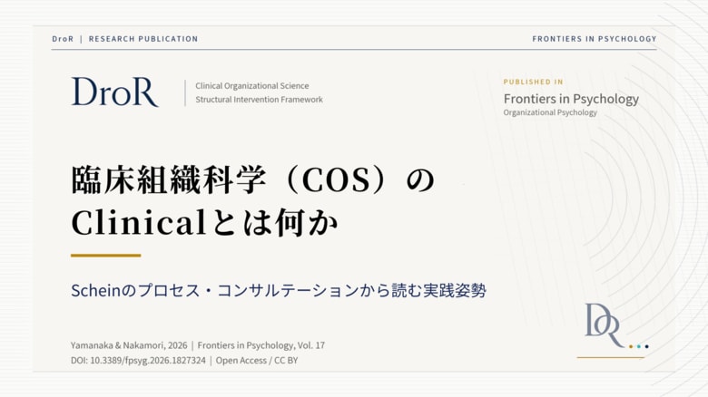 臨床組織科学（COS）のClinicalとは何か──Scheinプロセス・コンサルテーションとの接続