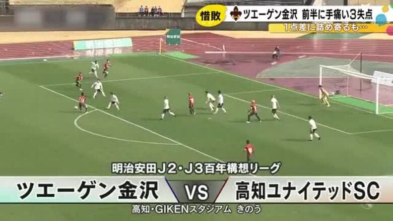 「このままでは終われない」ツエーゲン金沢、アウェー高知戦で前半3点差の絶望から2点返すも敗戦｜FNNプライムオンライン