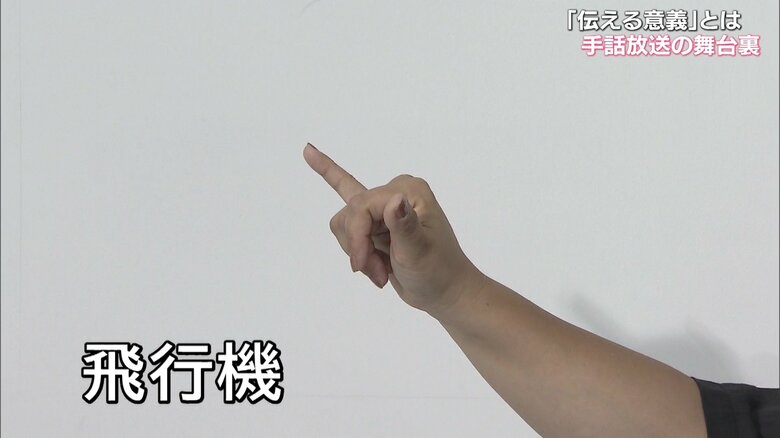 「飛行機」を表現する手話