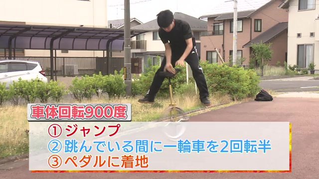 日本で初めて成功させた大技「車体回転900度」