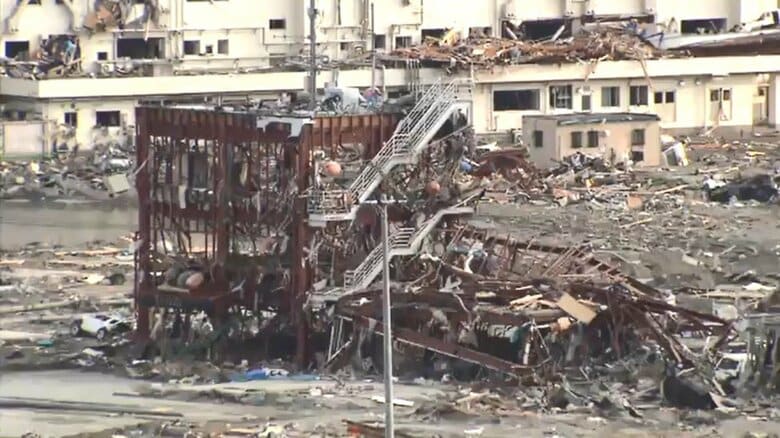 防災対策庁舎周辺の住宅はほとんどが流失（2011年）