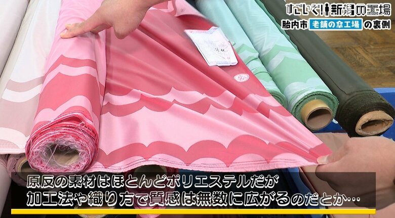 傘の原型となる生地「原反」