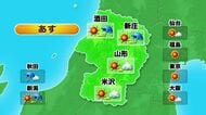 【天気／山形】24日　午後は雲が目立つ・天気変わりやすく場所により雨や雷雨の所も