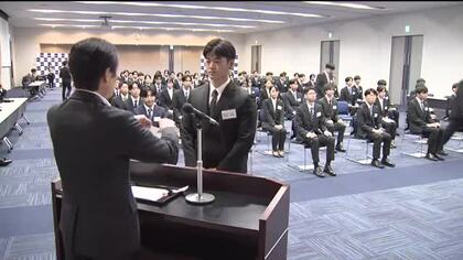 セーレンで内定式　来春入社予定の72人が出席　希望する部署に配置し社員の定着へ　　　