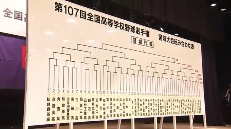 【全掲載】夏の高校野球 宮城県大会の組み合わせ決まる　東北覇者の育英、連覇目指す聖和…球児の全力プレーに期待｜FNNプライムオンライン