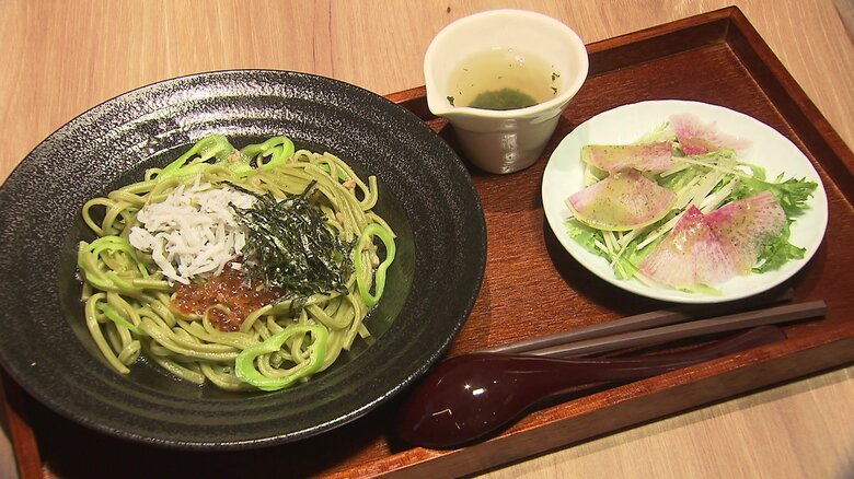 抹茶パスタに京都の老舗お茶　アミュプラザ長崎の新カフェ「和カフェTsumugi」が映え確実すぎる｜FNNプライムオンライン