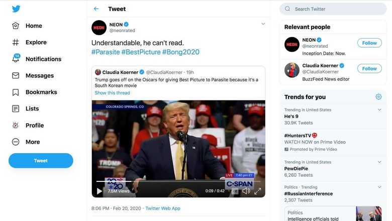 米配給会社「Neon」はツイッターで反論