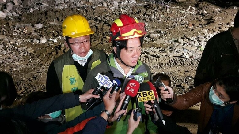 当時、台南市長として陣頭指揮を執った頼氏 2016年2月