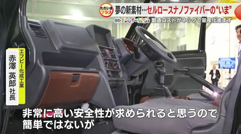 車の内装品にセルロース素材を使用